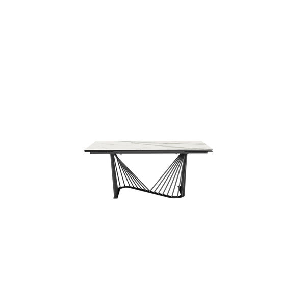Roma White and Black Extendable Dining Table, image 2
