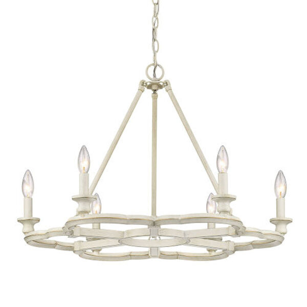 Charlotte French White Six-Light Chandelier, image 1