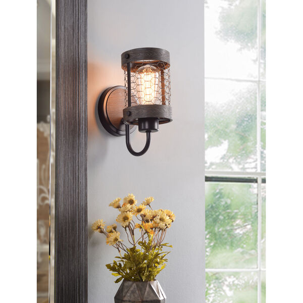 Cozy Wood and Oil Rubbed Bronze Wall Sconce, image 2