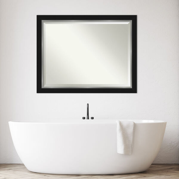 Eva Black and Silver 45W X 35H-Inch Bathroom Vanity Wall Mirror, image 5