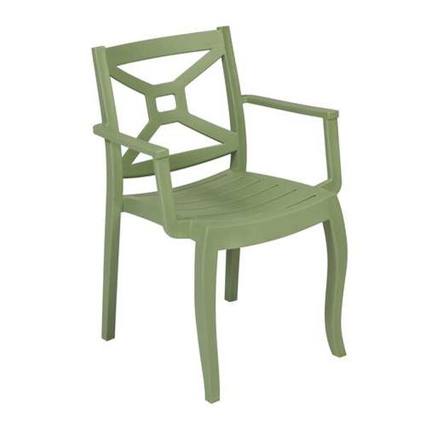 Zeus Green Outdoor Stackable Armchair, Set of Four, image 4