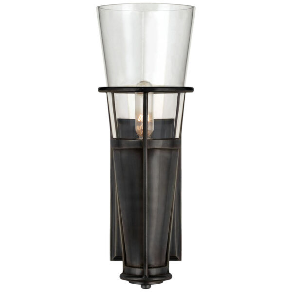 Robinson Single Sconce in Bronze with Clear Glass by Thomas O'Brien, image 1