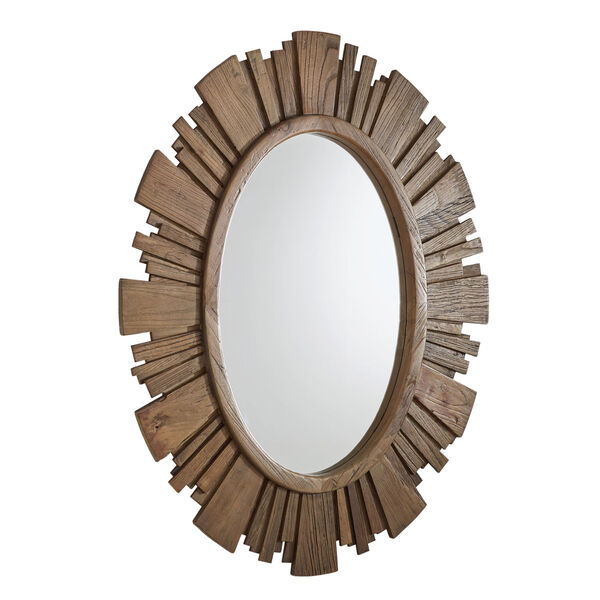 Brigid Reclaimed Wood Oval Sunburst Wall Mirror, image 4