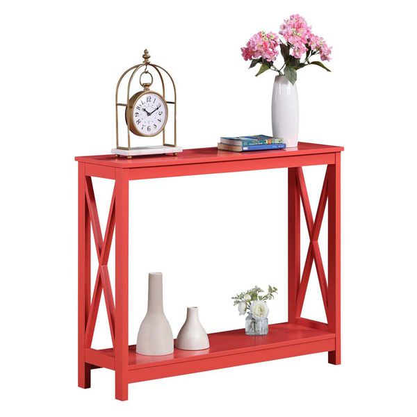 Oxford Coral Console Table with Shelf, image 1