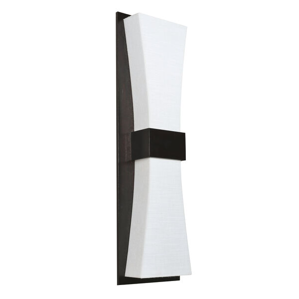 Aberdeen Espresso LED Wall Sconce with Linen White Shade, image 1