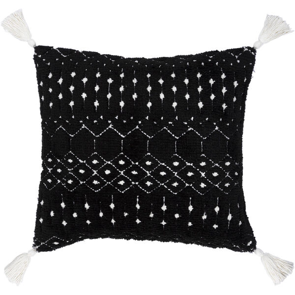 Braith Black and Cream 22-Inch Pillow, image 1