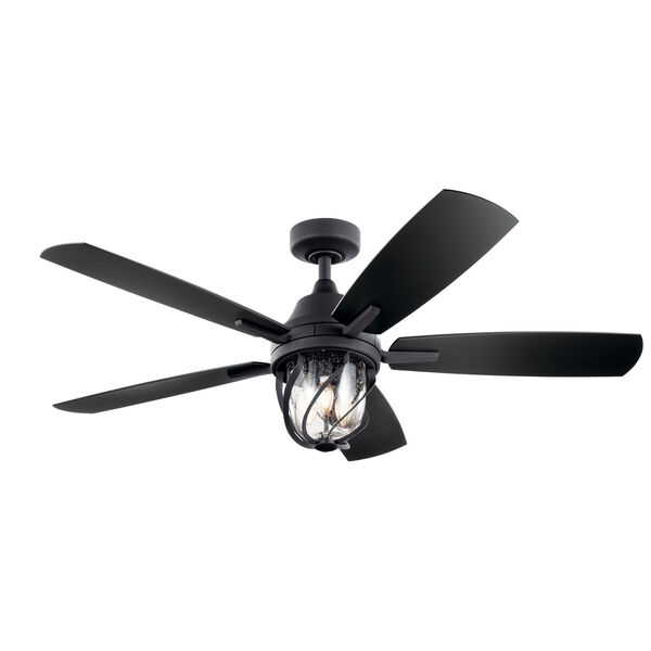 Lydra Distressed Black 52-Inch Integrated LED Three-Light Ceiling Fan, image 1
