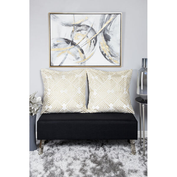 Gold and Gray Abstract Canvas Wall Art, 30-Inch x 40-Inch, image 3