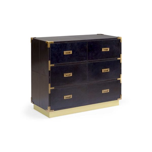 Black and Antique Brass Sable Chest, image 1