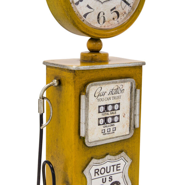 Route 66 Distressed Yellow Table Top Clock, image 3