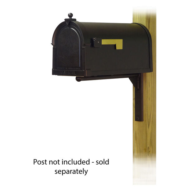 Curbside Black Berkshire Mailbox with Ashely Front Single Mounting Bracket, image 1