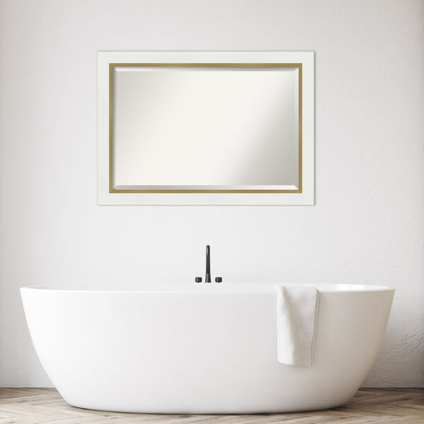 Eva White and Gold Bathroom Vanity Wall Mirror, image 3
