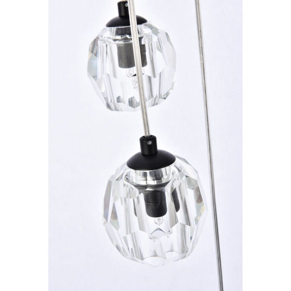 Eren Black 20-Inch 18-Light Pendant with Royal Cut Clear Crystal, image 6
