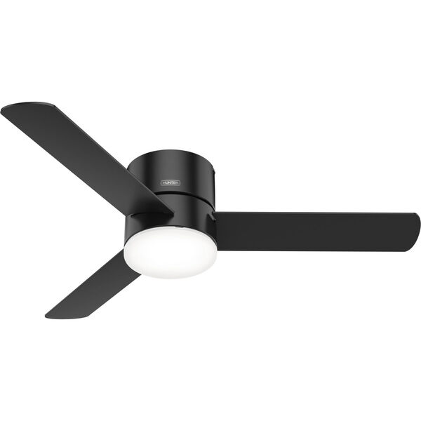 Minimus Matte Black 52-Inch Low Profile Ceiling Fan with LED Light Kit and Handheld Remote, image 1