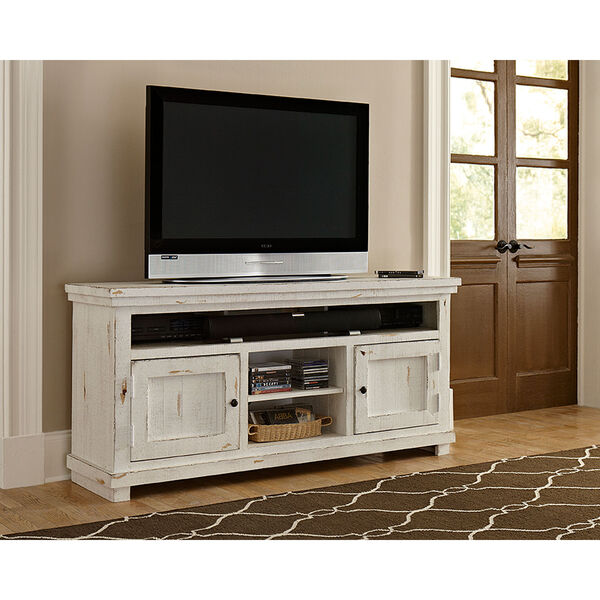 Willow Distressed White 64-Inch Console, image 1