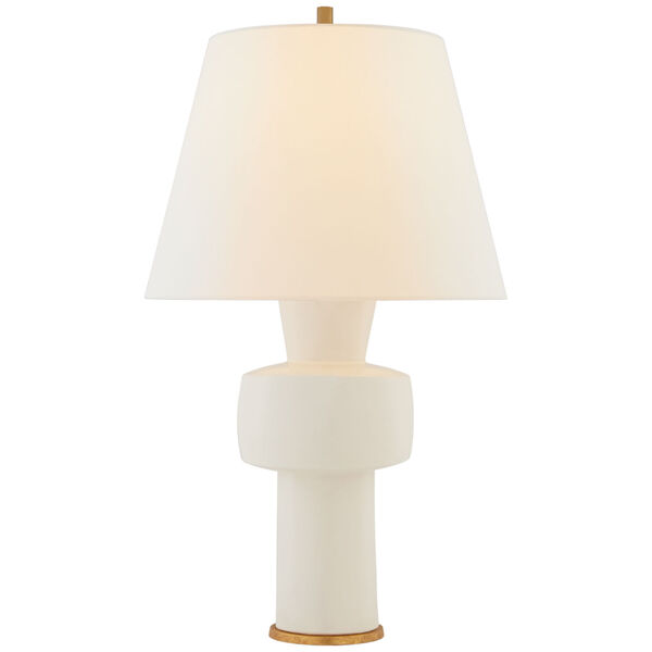 Eerdmans Medium Table Lamp in Ivory with Linen Shade by Christopher Spitzmiller, image 1