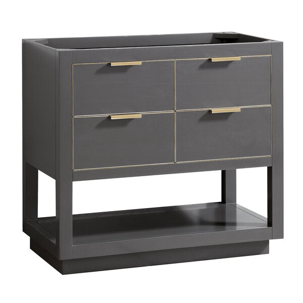 Allie 36-Inch Twilight Gray Matte Gold Vanity Only, image 3