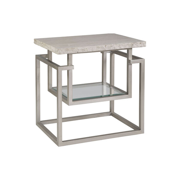 Signature Designs Silver Beige Theo Rectangular End Table, image 1