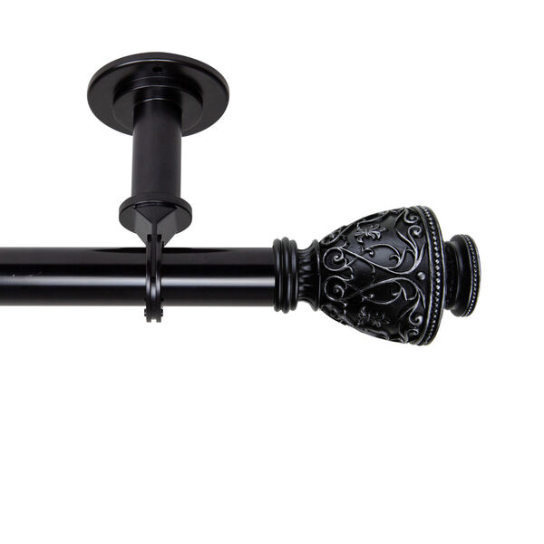 Veda Black 48-84 Inches Ceiling Curtain Rod, image 1
