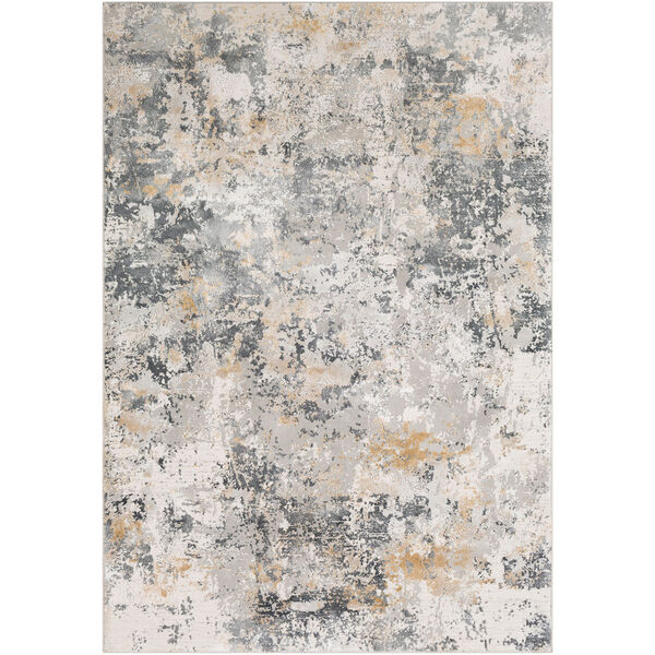 Aisha Charcoal and Mustard Rectangular: 5 Ft. 3 In. x 7 Ft. 3 In. Rug, image 1