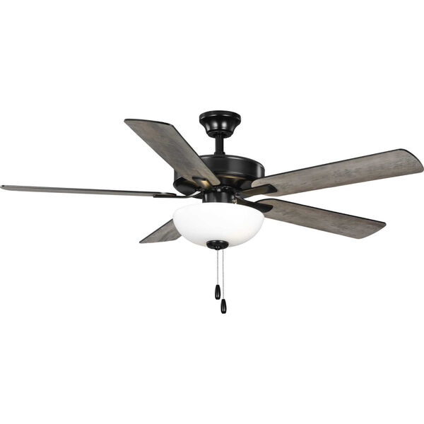 AirPro Builder Matte Black Two-Light LED 52-Inch  Ceiling Fan with Frosted Glass Light Kit, image 6