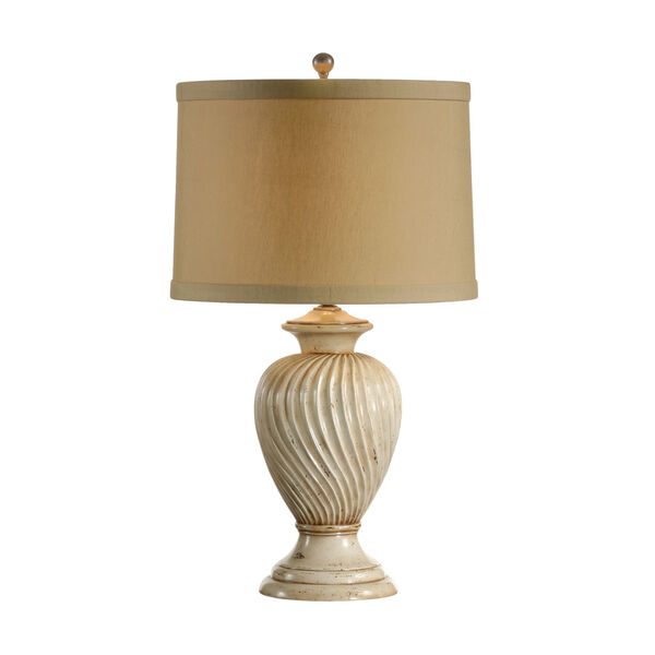 Tan One-Light  Swirled Urn Lamp, image 1
