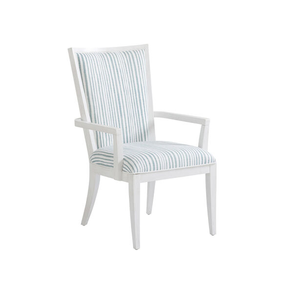 Ocean Breeze White and Blue Sea Winds Upholstered Arm Chair, image 1