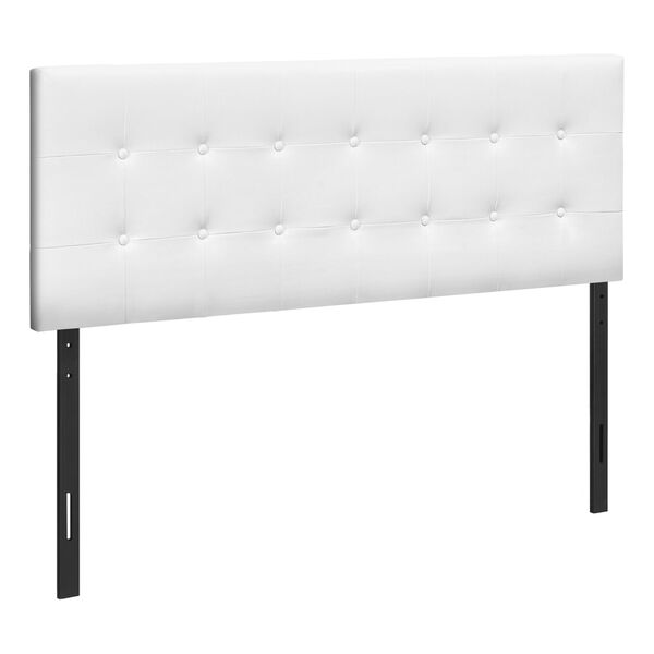 White and Black Leather-Look Queen Headboard, image 1