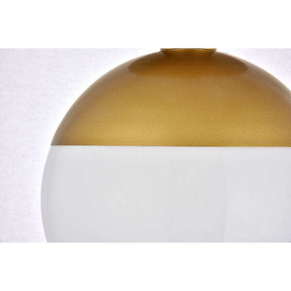 Eclipse Brass and Frosted White 10-Inch One-Light Semi-Flush Mount, image 5