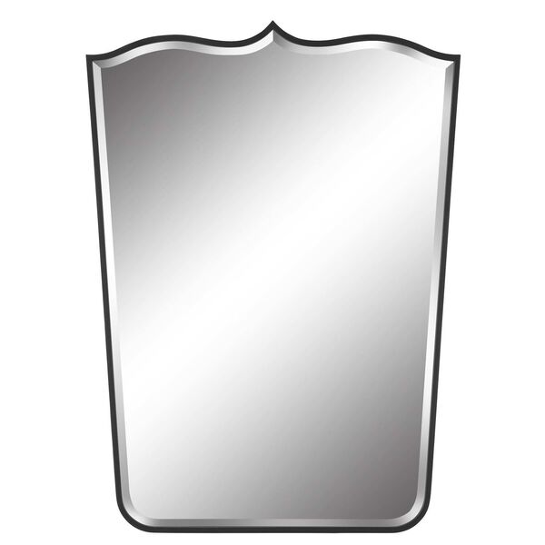 Tiara Satin Black Curved Iron Wall Mirror, image 2