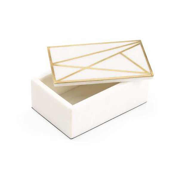 Genesis Natural White and Antique Gold Marble Box, image 8