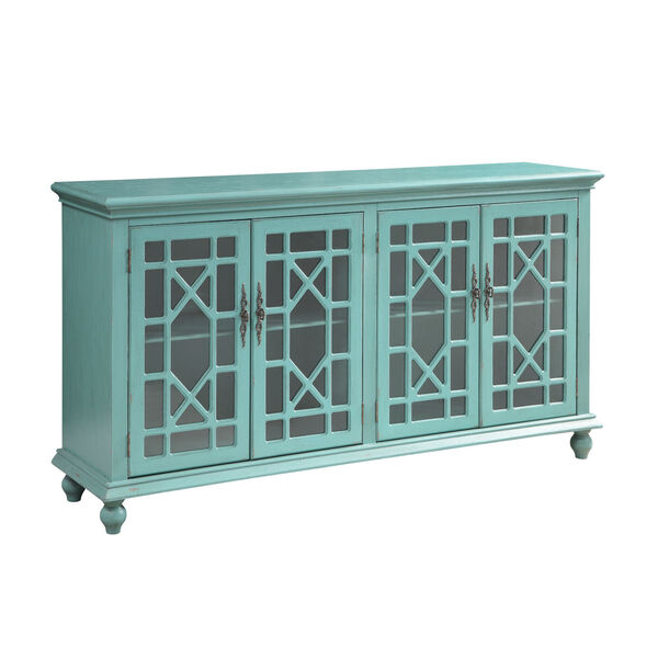 Blue 72-Inch Four-Door Tv Stand Cabinet, image 1
