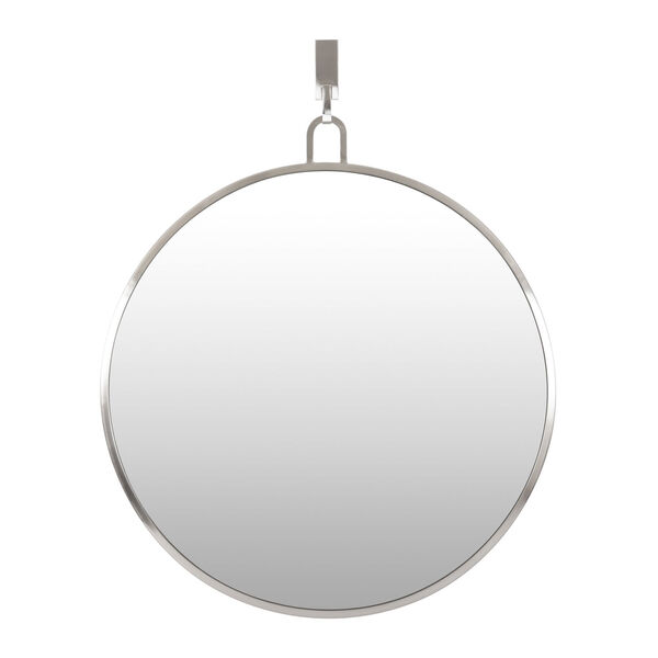 Stopwatch Brushed Nickel Round Accent Mirror, image 1