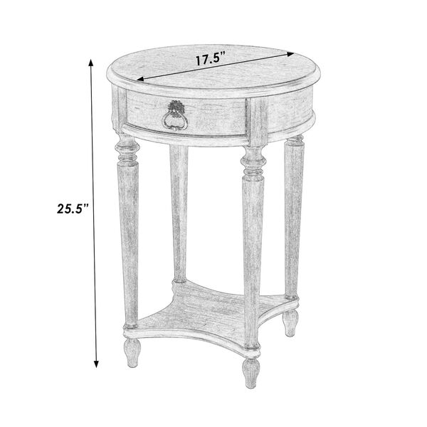 Jules Cherry Round Accent Table with Drawer, image 2