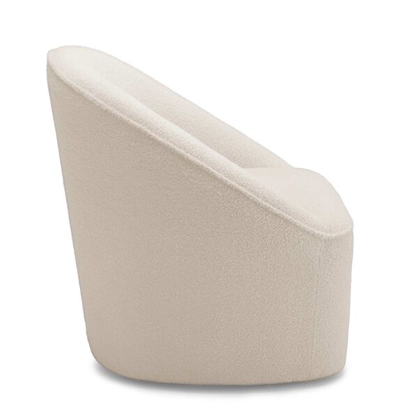 Andria Milky White Boucle Swivel Chair, image 4