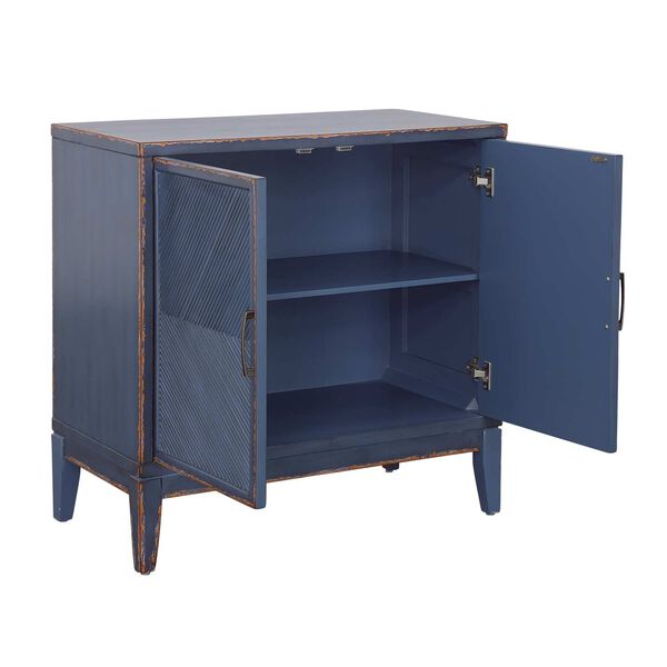 Levy Distressed Blue Cabinet with Two Doors, image 3