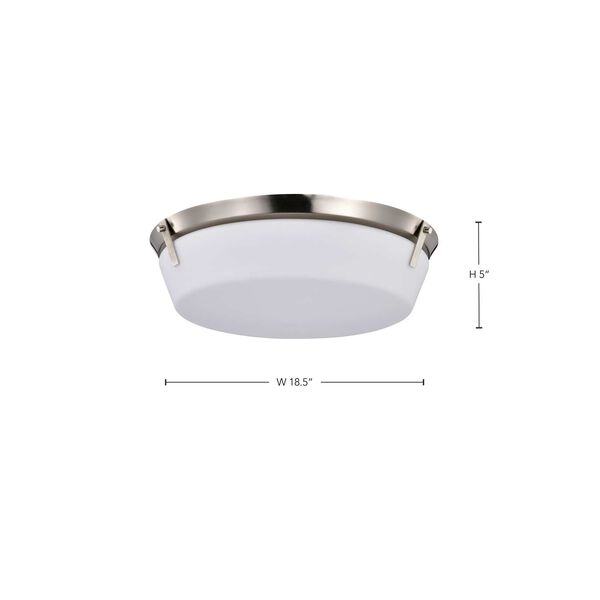 Rowen Brushed Nickel Four-Light Flush Mount with Etched White Glass, image 4