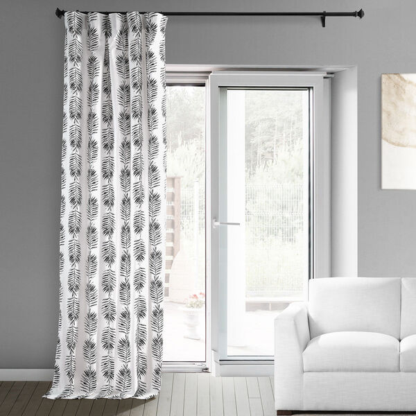 Sago Black Printed Cotton Single Panel Curtain, image 3