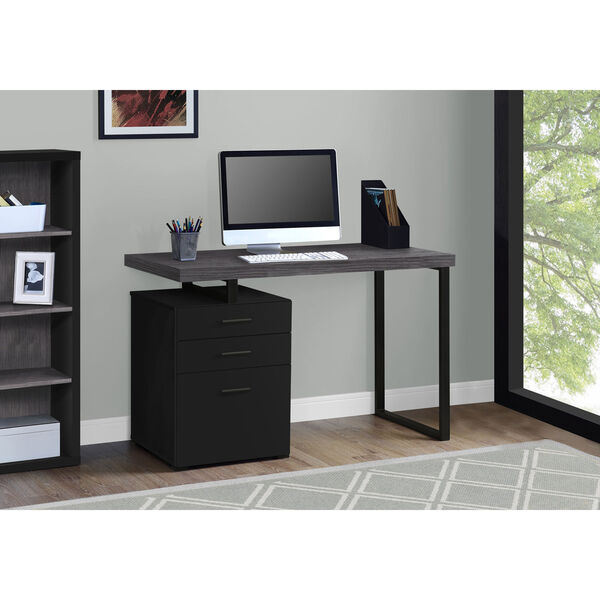 Black and Gray 24-Inch Computer Desk with Floating Top, image 2