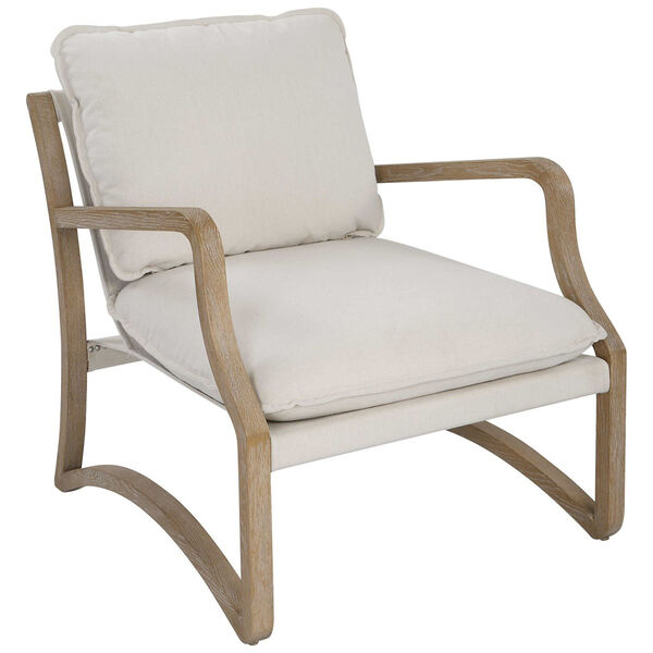 Melora White and Natural Accent Chair, image 4