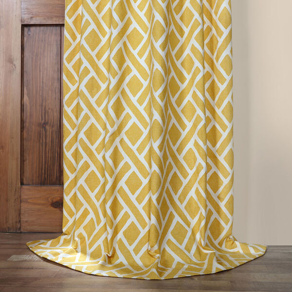Martinique Yellow 108 in. x 50 in. Printed Cotton Curtain Panel, image 5