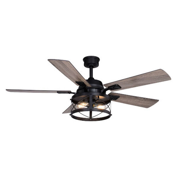 Elburn Black Two-Light LED Ceiling Fan, image 1
