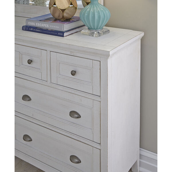 Heron Cove Relaxed Traditional Soft White 7 Drawer Dresser, image 4