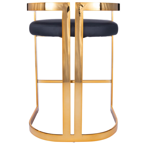Clarence Gold and Black Faux Leather Counter Stool, image 3