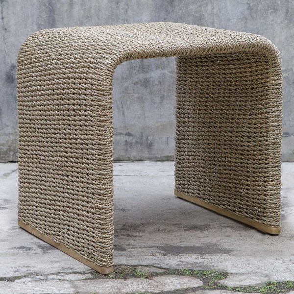 Calabria Natural Woven Seagrass End Table, image 1