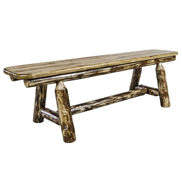 Glacier Country Stain and Lacquer Plank Style Bench, image 1