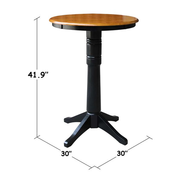 Black and Cherry 41-Inch High Round Pedestal Table, image 4
