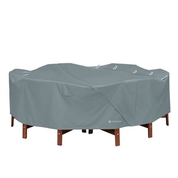 Poplar Monument Grey Round Table and Chairs Cover, image 1