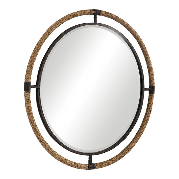 Melville Rust Black Round Mirror, image 3