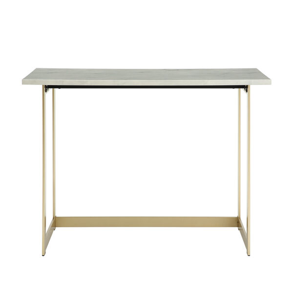 White Marble and Gold Computer Desk, image 3
